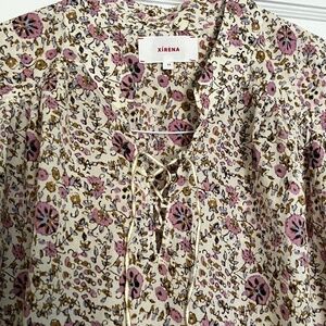 NWOT XiRENA Lyric Blouse in Floral Ivy Vines | Size XS